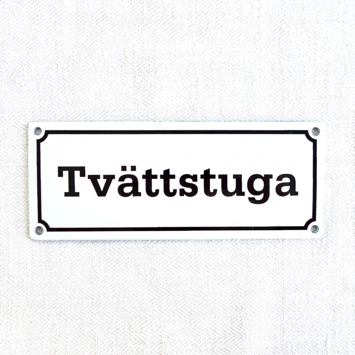 Emaljskylt Tvättstuga