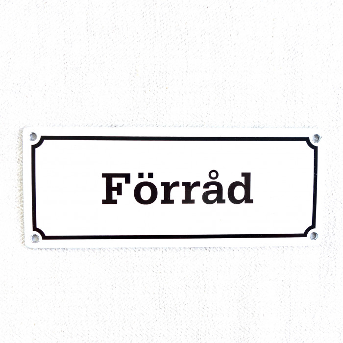 Emaljskylt Förråd
