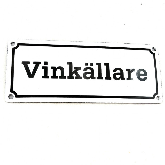 Emaljskylt Vinkällare Emaljskylt Vinkällare